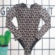Black Sexy Letter Patchwork Swimwears