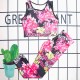 Rose Red Sexy Vacation Print Letter Swimwears