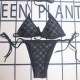 Black Sexy Letter Bandage Rhinestone Swimwears