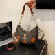 Dark Brown Vintage Letter Chains Zipper Bags