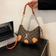 Brown Vintage Letter Chains Zipper Bags