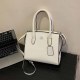 White Elegant Simplicity Letter Zipper Bags