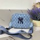 Baby Blue Casual Street Letter Embroidered Zipper Bags