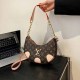 Khaki Vintage Letter Chains Zipper Bags