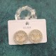 White Gold Simplicity Letter Rhinestone Earrings