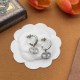 Silver Simplicity Letter Rhinestone Earrings