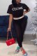 Black Sexy Casual Print Letter O Neck Short Sleeve Two Pieces