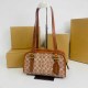 Brown Elegant Simplicity Letter Geometric Zipper Bags