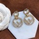Gold Street Simplicity Letter Rhinestone Earrings