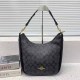 Black Casual Simplicity Letter Zipper Bags