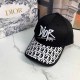 Black Street Simplicity Letter Embroidered Patchwork Hat