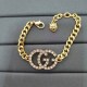 Gold Simplicity Letter Chains Rhinestone Bracelets