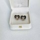 Black Simplicity Letter Rhinestone Earrings