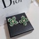 Green Vintage Celebrities Geometric Patchwork Earrings