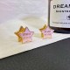Light Pink Street Simplicity Letter Patchwork Earrings