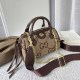 Dark Brown Elegant Letter Chains Zipper Bags