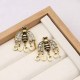 Gold Vintage Letter Animal Patchwork Earrings