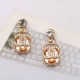 Gold Celebrities Simplicity Letter Patchwork Rhinestone Earrings