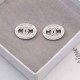 Silver Vintage Simplicity Letter Rhinestone Earrings