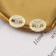 Gold Vintage Simplicity Letter Rhinestone Earrings
