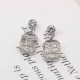 Silver Celebrities Simplicity Letter Patchwork Rhinestone Earrings