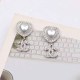 Silver Celebrities Letter Heart Shaped Patchwork Rhinestone Earrings
