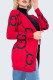 Red Elegant Letter Patchwork Tops