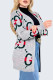 Grey Elegant Letter Patchwork Tops