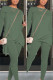 Army Green Fashion Casual adult Ma'am Patchwork Solid Two Piece Suits pencil Long Sleeve Two Pieces