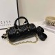 Black Elegant Simplicity Letter Zipper Bags