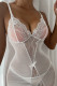 White Sexy Solid Patchwork See-through Sleepwear