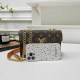 Multicolor Street Letter Patchwork Chains Bags