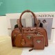 Brown Casual Simplicity Letter Zipper Bags