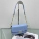 Blue Casual Simplicity Letter Zipper Bags
