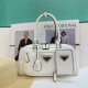 White Casual Simplicity Letter Zipper Bags
