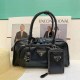Black Casual Simplicity Letter Zipper Bags