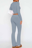 Pink Sexy Casual Solid Patchwork O Neck Long Sleeve Two Pieces