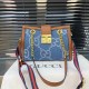 Blue Casual Street Letter Zipper Bags