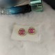 Rose Red Simplicity Letter Patchwork Earrings
