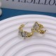 Gold Vintage Letter Patchwork Rhinestone Earrings