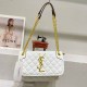 White Casual Simplicity Letter Chains Zipper Bags