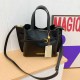 Black Simplicity Letter Patchwork Zipper Bags