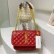 Red Casual Simplicity Letter Chains Zipper Bags