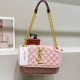 Pink Casual Simplicity Letter Chains Zipper Bags