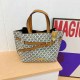 White Khaki Simplicity Letter Patchwork Zipper Bags