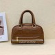 Brown Simplicity Letter Zipper Bags