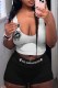 Black Sexy Street Print Letter U Neck Sleeveless Two Pieces