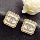 White Simplicity Letter Patchwork Earrings