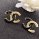 Black Gold Simplicity Letter Patchwork Earrings