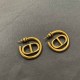 Gold Simplicity Letter Patchwork Earrings